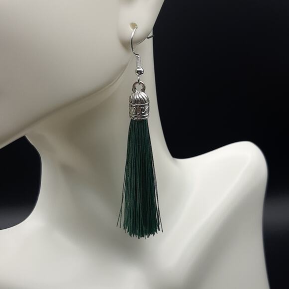 NWT 4 Pack Handmade Giadasio Fringe Silver Plated Dangle Earring Necklace Set - Picture 6 of 9